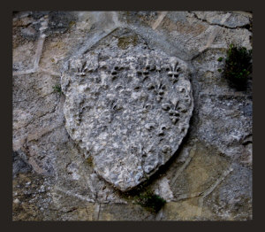 plaque decorated with fleur-de-lys